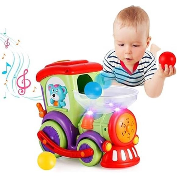 Toddler Train Toys Age 1-2 - Baby Car Toys 18 Months+ with Drop Balls - Picture 2 of 7